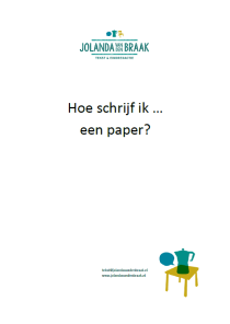 Hoe schrijf ik ... een paper?