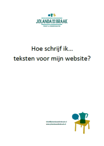 Hoe schrijf ik ... teksten voor mijn website?